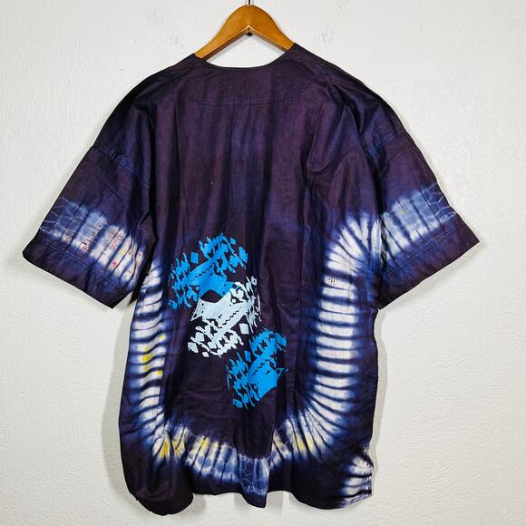 Handmade Shorts Top Tie Dye Set Short Sleeve Purple Casual Lightweight - Picture 3 of 5